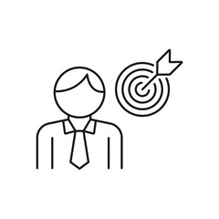 target - minimal line web icon. simple vector illustration. concept for infographic, website or app.