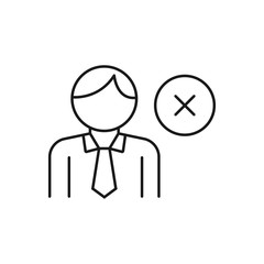wrong user - minimal line web icon. simple vector illustration. concept for infographic, website or app.