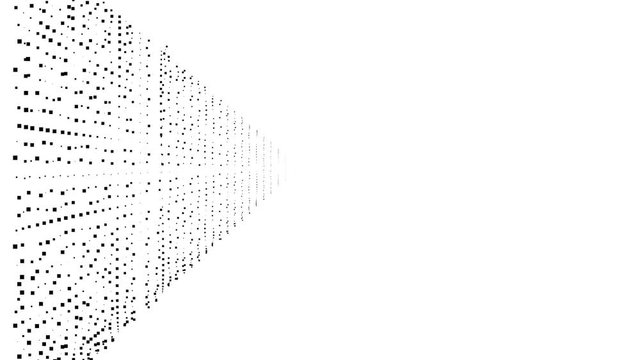 Side Frame Floating Plane Platform Wall of Glitchy Glitched Shaking Pixels