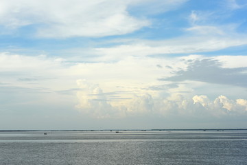 View of cloudy sunset sky over sea