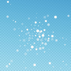 White dots Christmas background. Subtle flying sno