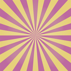 Purple and yellow color burst background or sun rays background. Vector illustration