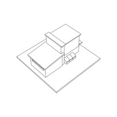 Architecture Building construction design line art isolated images