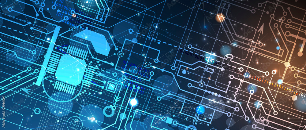 Aufkleber abstract circuit board futuristic technology processing background