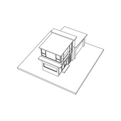 Architecture Building construction design line art isolated images