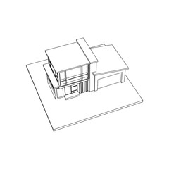 Architecture Building construction design line art isolated images