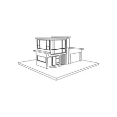Architecture Building construction design line art isolated images