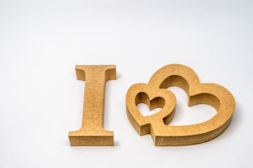 英語のIとハートのインテリアのオブジェ