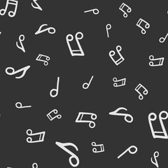 Obraz premium Music doodle icons seamless pattern. Hand drawn musical notes texture background.
