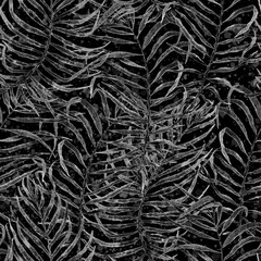 Tropical seamless pattern. Watercolor tangled palm