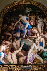 Obraz na płótnie Canvas FLORENCE, TUSCANY/ITALY - OCTOBER 19 : Descent of christ at limbo by Bronzino in Santa Croce Church in Florence on October 19, 2019