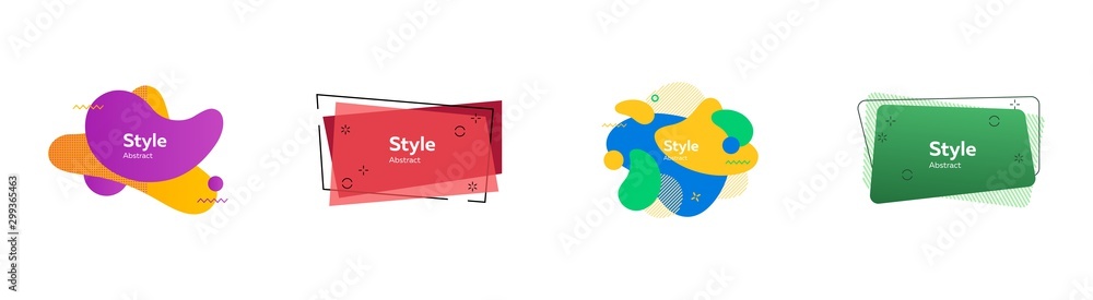 Poster creative multicolored abstract elements set