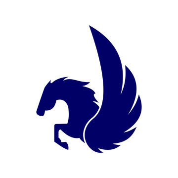 Pegasus Blue Concept Logo Icon