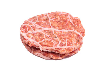 Burger cutlet isolated on white.