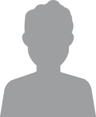 Default avatar profile icon. Grey photo placeholder. Hand drawn, modern, man avatar profile icon (or portrait icon). User flat avatar icon, sign, profile male symbol.