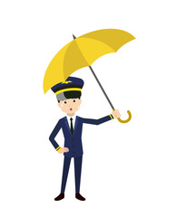 Pilot - Standing with Umbrella