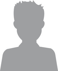 Default avatar profile icon. Grey photo placeholder. Hand drawn, modern, man avatar profile icon (or portrait icon). User flat avatar icon, sign, profile male symbol.