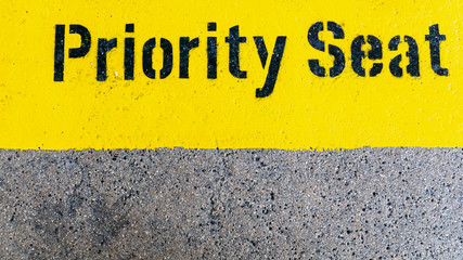 Fototapeta premium Priority Seat Yellow Sign