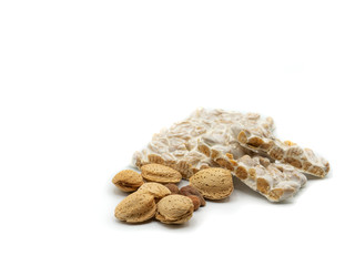 nougat on white background, christmas food