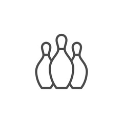 Bowling pins line outline icon