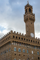 Fototapeta premium FLORENCE, TUSCANY/ITALY - OCTOBER 19 : View of Vecchio Palace in Florence on October 19, 2019