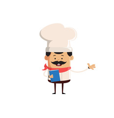 Professional Cute Chef - Holding a Book and Presenting