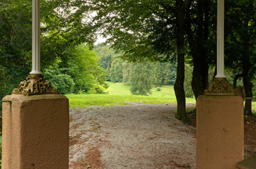 Beautiful park seen from a gazebo