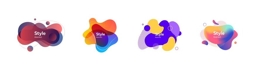 Geometric colorful badges set