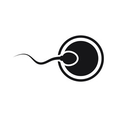 Sperm fertilizing egg cell icon