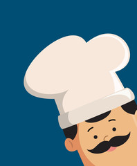 Professional Cute Chef - Empty Space with Head in Corner