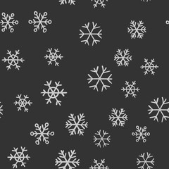 Snowflakes seamless pattern. Snow winter holidays background texture. Christmas elements.