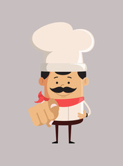 Professional Cute Chef - Laughing and Pointing