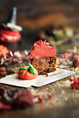 cupcakes with orange cream in the style of autumn