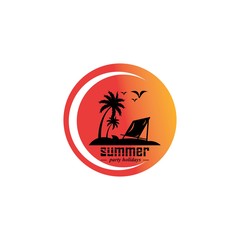 Obraz premium Summer Beach Holiday logo design
