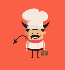 Professional Cute Chef - Standing in Angry Mood