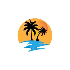 Summer Beach Holiday logo design