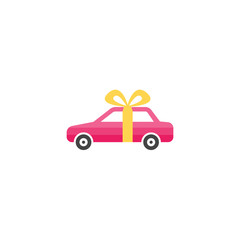 Gift car icon in flat style isolated on white background