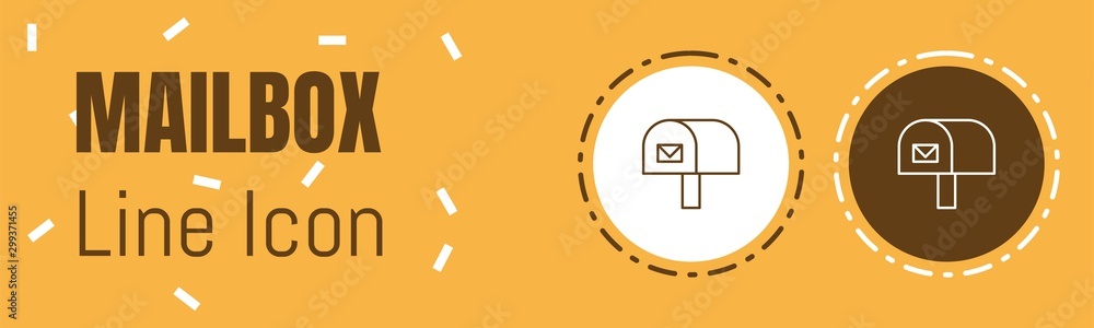 Poster mail box line icon. useful graphic elements for all kinds of designing work.