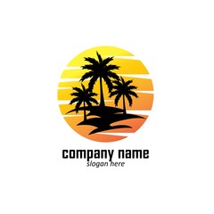 Fototapeta premium Summer Beach Holiday logo design
