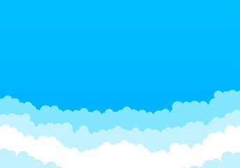 Sky and Clouds Background. Stylish design with a flat poster, flyers, postcards, web banners. Vector stock illustration.