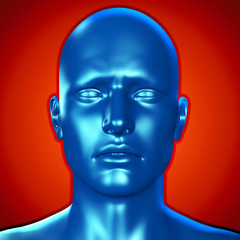 3d illustration of a sad male portrait