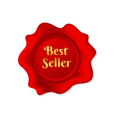 Wax seal Best seller on white background. Vector stock illustration.