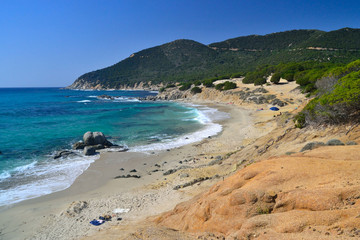 Vista della spiaggia di Porto Sa Ruxi