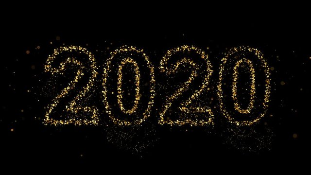gold shiny number 2020 new year background