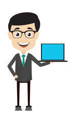 Professional Male - Presenting a Laptop