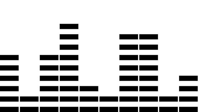 Endless Repeating Loop of Graphic Equalizer Vdu Audio Display Graph Bars