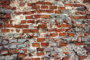 wall of red brick, red brick,  Texture, background, old, shabby, wallpaper, backdrop, rusty background. Brick, brick wall. Brown texture