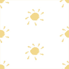 Seamless pattern with hand drawn suns