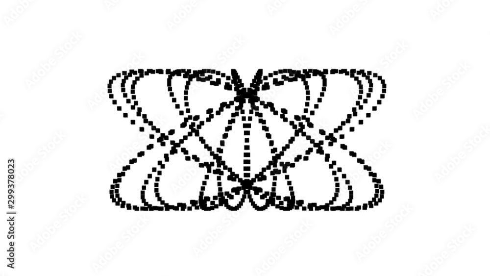 Poster abstract web of ovals forming complex mesh shape loop mask