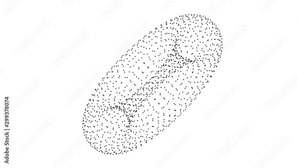 Poster point cloud pixels torus donut rotating end endless loop